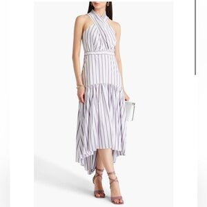 Veronica Beard Radley Striped Poplin Midi Dress